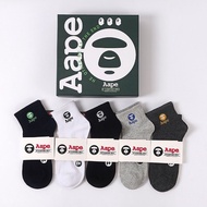 AAPE ถุงเท้า Breathable ระงับกลิ่นกายวิ่งกีฬาสำหรับผู้หญิงสำหรับผู้ชายถุงเท้าข้อต่ำฤดูใบไม้ผลิฤดูร้อ