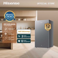 Hisense Kulkas 1 Pintu - RR120D4IGN - 91L Single Door - (Refrigerator) Lemari Es - Silver 【Net Capac