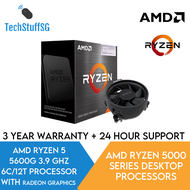 AMD Ryzen 5 5600G 6 Core 12 Thread Desktop Processor APU (Radeon Graphics) with Wraith Stealth Cooler