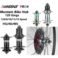 ┲HASSNS Mountain Bike Hub 36 Holes 6 Pawls HG XD MS 120T Noise Hub Mountain Bike Hub NBK Sealed ♠Q