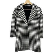 iBlues BLUE Coat Size 3 Plaid Women black White Direct from Japan Secondhand