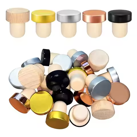 10Pcs Wine Bottle Cork Stopper T Shaped Wine Stopper Tasting Cork Replacement Reusable Cork Glass Be