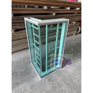 SKS 2in1 White Undercoated L Shape corner Window Fixed zgrikle Green Glass 4x2x2