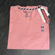 Polo BHPC เสื้อยืดคอวีลายหมี สีพื้น
