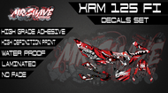 Honda XRM 125 FI Shark Decals Set (Red)
