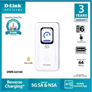 D-LINK DWR-U2100 MOBILE HOTSPOT NANO SIM5G4G/LTE/6000MAH/DUAL BAND 2.4GHZ + 5GHZ WHITE ROUTER