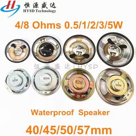 2pcs Ultra-Thin Speaker Waterproof 4/8 Ohms 0.5/1/2/3/5 Watt 1W 2W 3W 5W 4R 8R LoudSpeaker Diameter 