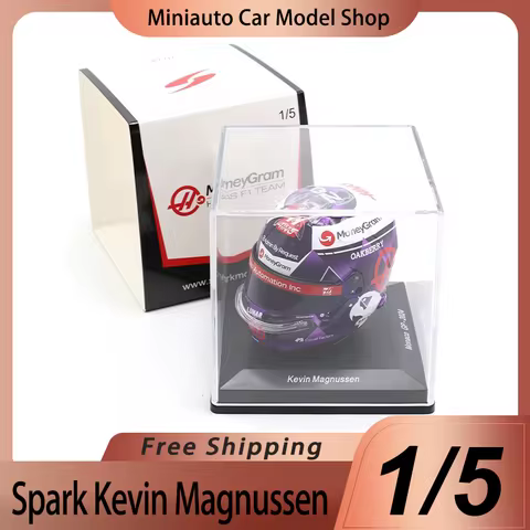 New In Stock Spark 1:5 Haas F1 Team Kevin Magnussen 2024 Monaco Grand Prix Racing Helmet Model Ornam