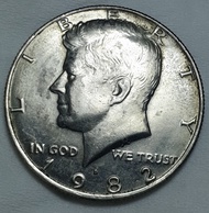Big Koin JF Kennedy Half Dollar 50 cents 1982, 30,61mm Amerika USA