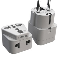 NICELINK 旅行轉接頭 區域型 雙插座款 WAD-9 單入裝 (適用韓國/德國/法國/印尼)