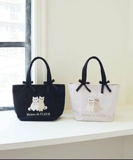 日本代購🇯🇵 Maison de FLEUR 貓貓刺繡帆布袋手挽袋 Cat Embroidered Canvas Tote Bag
