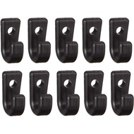 RLECS 10pcs Kayak J Cangkuk Cangkuk Ikatan Nilon Hitam Cangkuk Bungee Berbentuk J untuk Keselamatan 