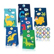[SG Seller] Dinosaur Birthday goodie bag paper bag with sticker for gift exchange Kids Birthday Children’s Day Gift