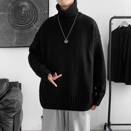 ❁✎๑ 【M-5XL】6XL 7XL 8XL Korean Style Loose Fashion Solid Color Turtleneck Sweater Men's Casual Everyday All-match Shirt High Quality Trend Bottoming Shirt Unisex