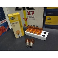 Hella Single Contact Bulb Amber PY21W 12V 24V (Signal Light) Authentic