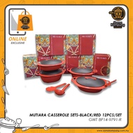 Mutiara Casserole Sets-Black/Red 12pcs/set GWT BP14-9791-R