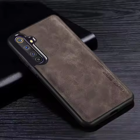 Classics Fashion Case For OPPO Realme 5 6 Pro TPU Silicone Cover Soft Pu Leather Case For OPPO Realm