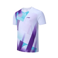 เสื้อยืดลายกีฬาปิงปองสำหรับทั้งหญิงและชายแขนสั้น2022 Li Ning ชุดแบดมินตัน
