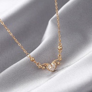 V7z3 Necklace Women Titanium Stainless Steel Heart Pendant Diamond Clavicle Chain Fashion Accessorie