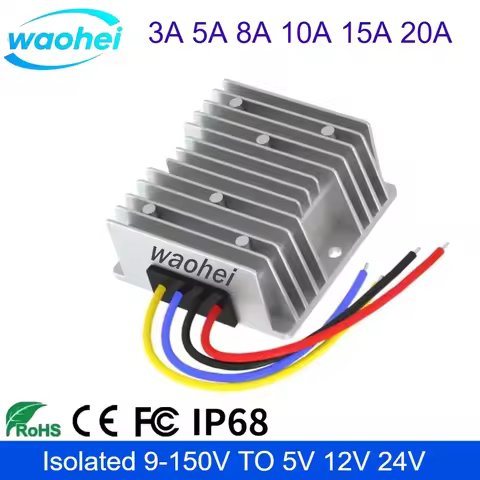 Isolated 9-150V 12V 24V 36V 48V 60V 72V 100V to 5V 12V 24V Less Interference DC Buck Step Down Conve