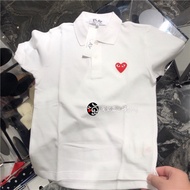 CDG Rei Kawakubo PLAY classic peach heart polo shirt men's and women's style