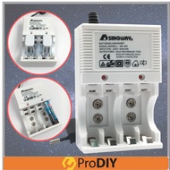 SINGWAY SW-W5 Travel Charger AC Wall AA AAA 9V Ni-Mh Ni-Cd Rechargeable Li-Ion Battery EU Plug