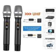 UHF Wireless Microphone system Dual Mic with  Receiver 1/4