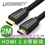 B【恁玉代買】《廣鐸40410》綠聯 2M HDMI 2.0傳輸線 BRAID版(40410)@UGYUGR-40410