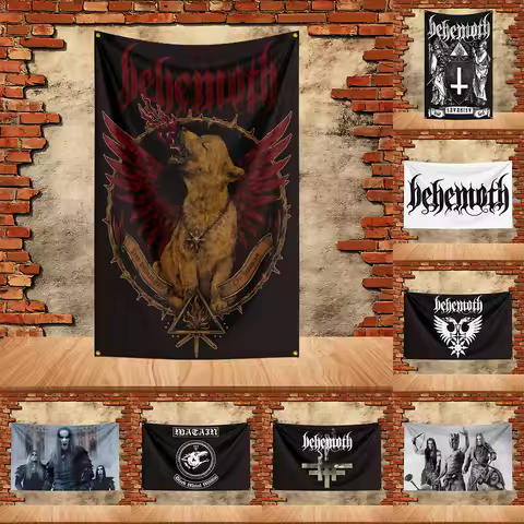 90X150ft Behemoth Band Party Flag Polyester Printed Flag Banner Tapestry for Garden Garage Decoratio