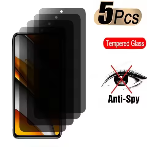 5Pcs Privacy Tempered Glass For Huawei Y70 Plus Nova Y71 Y61 Anit-Spy Screen Protector Honor X8 X6 X