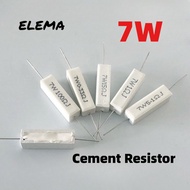 5Pcs 7W Cement Resistor 0.22R-68R 1R 1.5R 2.2R 4.7R 8R 15R 22R 47R 56R Ohm 5% Ceramic Cement Resisto