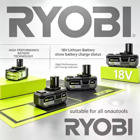 RYOBI Original ONE+ 18V 8.0Ah Battery Replacement for P108 Suitable for P277 Hammer Drill P514 Chain