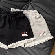 Summer Black Y2k Two-dimensional Cute Shorts for Women Yabi Culture Wide Legs