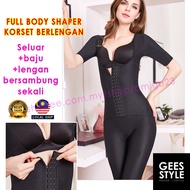 Premium Korset Berlengan Girdle Slimming Full Body Corset Body Shapewear Korset Pantang Bersalin
