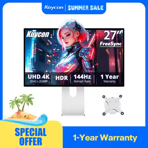 27Inch 144Hz Gaming Monitor Kuycon P27D 4K Computer Display 99%sRGB 500Nits IPS HDR10 PC Screen VESA