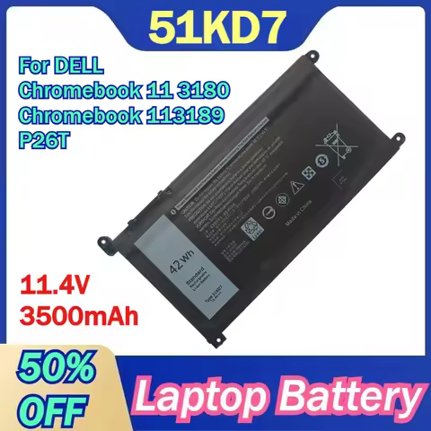 51KD7 11.4V 3500mAh Laptop Battery For DELL Chromebook 11 3180 Chromebook 113189 P26T Batteries