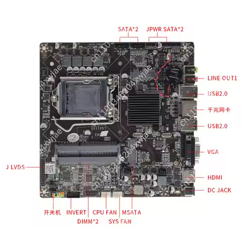 H61 ITX Industrial Motherboard LGA1155 17x17cm DDR3 Memory Support for Mini PC System