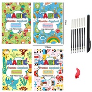 1 Set of 4 Magic Practice Books Children's Books Learning to Write Large 3D Books
