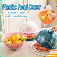 MK Plastic Round Food Cover Mesh Cover Multifunctional Colorful Drain Fruit Plate 1 Piece