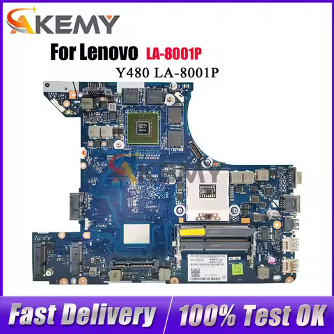 For Lenovo Ideapad Y480 LA-8001P Laptop Motherboard with HM76 GT650M 2GB DDR3 100% Tested OK