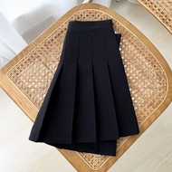 Duohanzi váy xếp ly nữ màu trắng mùa hè Chân Váy Ngắn cạp cao dáng ôm Nhật Bản mùa thu và mùa đông v