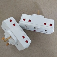 12.6.01 Portable Travel Conversion Plug 13A British Standard Plug to Multi-Function Socket USB Unive