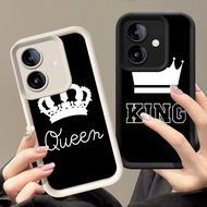 Q-58 King Queen Black white Case for OPPO A3X A3 A5 A5i Pro