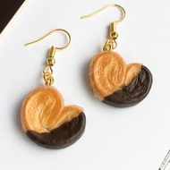 偏心版 巧克力蝴蝶酥 單支 耳環 源氏パイ palmier