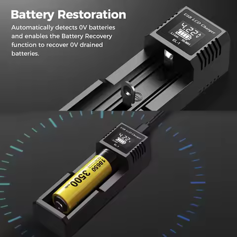 18650 1.2V 3.7V AA/AAA 26650 10440 16340 21700 20700 14500 18490 NiMH Lithium Battery Smart Charger
