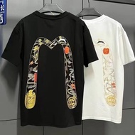 Evisu2024Summer Trendy LargeMPrinted Short Sleeve Men's Fashion Brand Harajuku Style Versatile StudentTT-shirt Loose Top Fashion EGN4