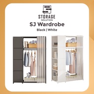 [𝐒𝐭𝐨𝐫𝐚𝐠𝐞.𝐒] Stainless Steel Wardrobe Simple Assemble Durable Wardrobe Storage Clothes Rack