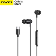 Awei TC-5 Wired Earphones In-Ear Earbuds For Phone Type-C Jack Stereo Earphone Deep Bass With Mic Microphone Headset