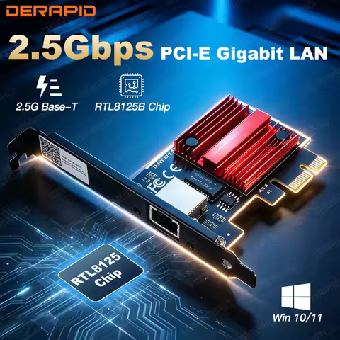 2.5G PCIe to RJ45 Network Card RTL8125B Chip 2500Mbps Gigabit Ethernet PCI Express X1 LAN Adapter fo