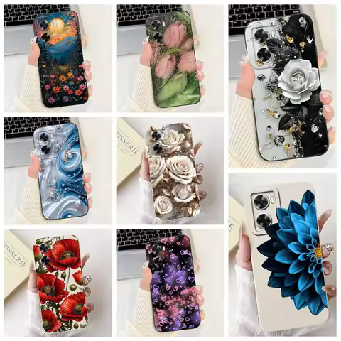 Silicone Case For Oppo A57 4G A77 A77s A57s A57e Cover New Fashion Flower Soft Fundas For Oppo CPH24